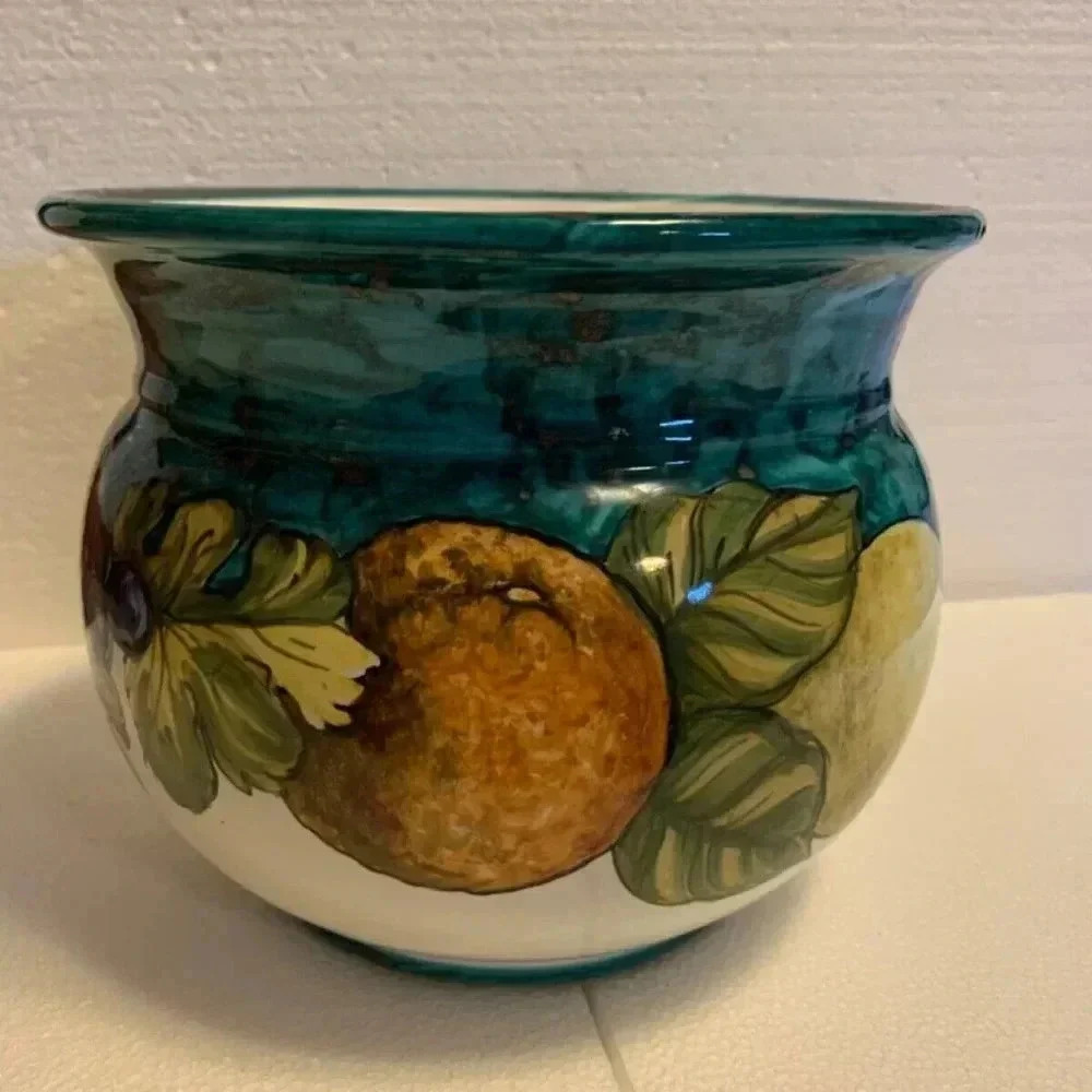 Lizart Praiano Art Pottery Bottom Signed Flower Pot Fruit Bowl - Italy - Picture 3 of 10